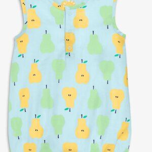 Baby henley tank shortie in cutout pears (3-6mo)